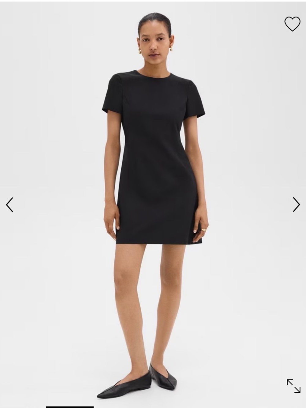 Theory Black Short Sleeve Sheath Dress in Crepe Size 0